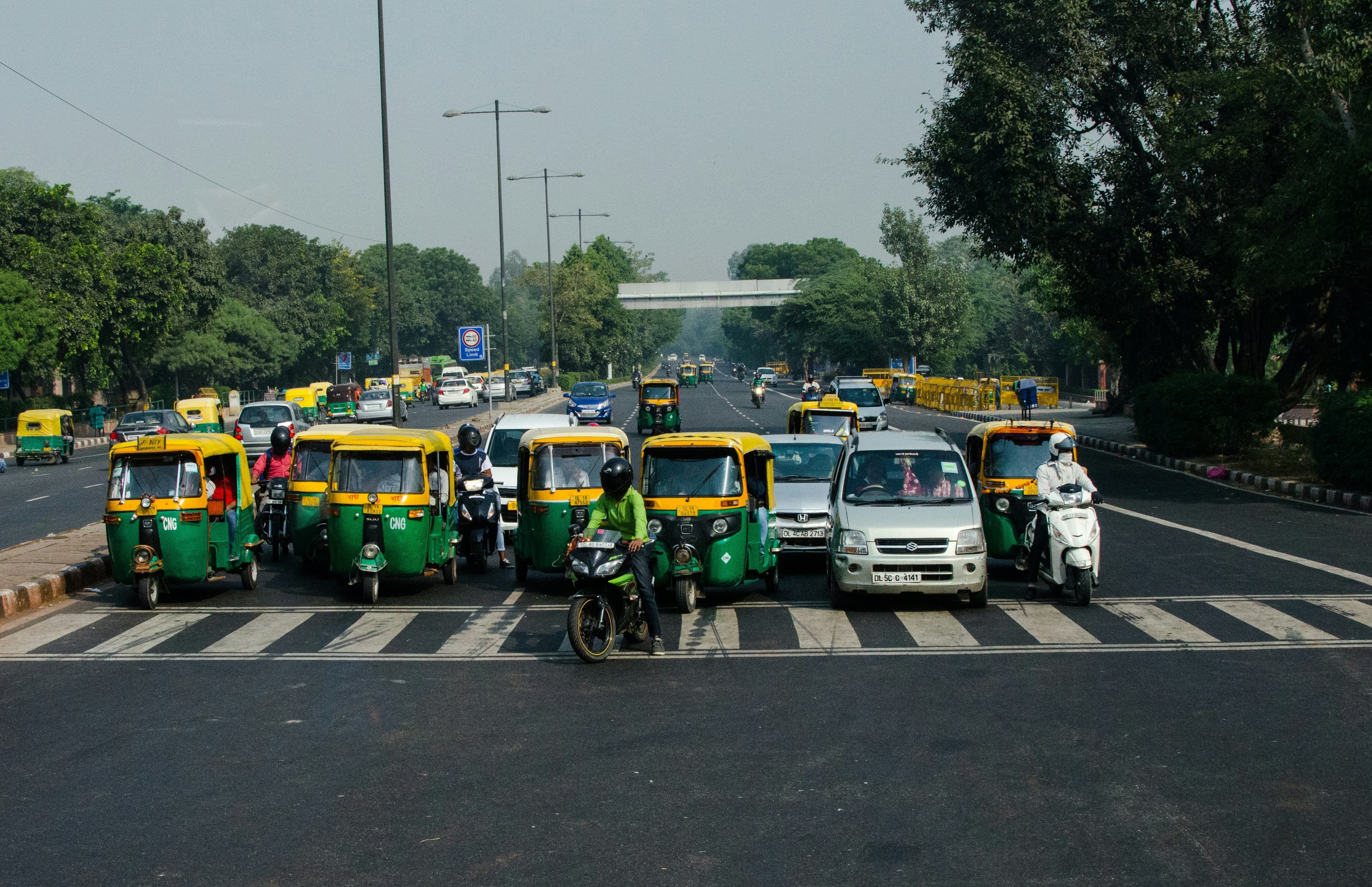 Auto-rickshaws in urban traffic
